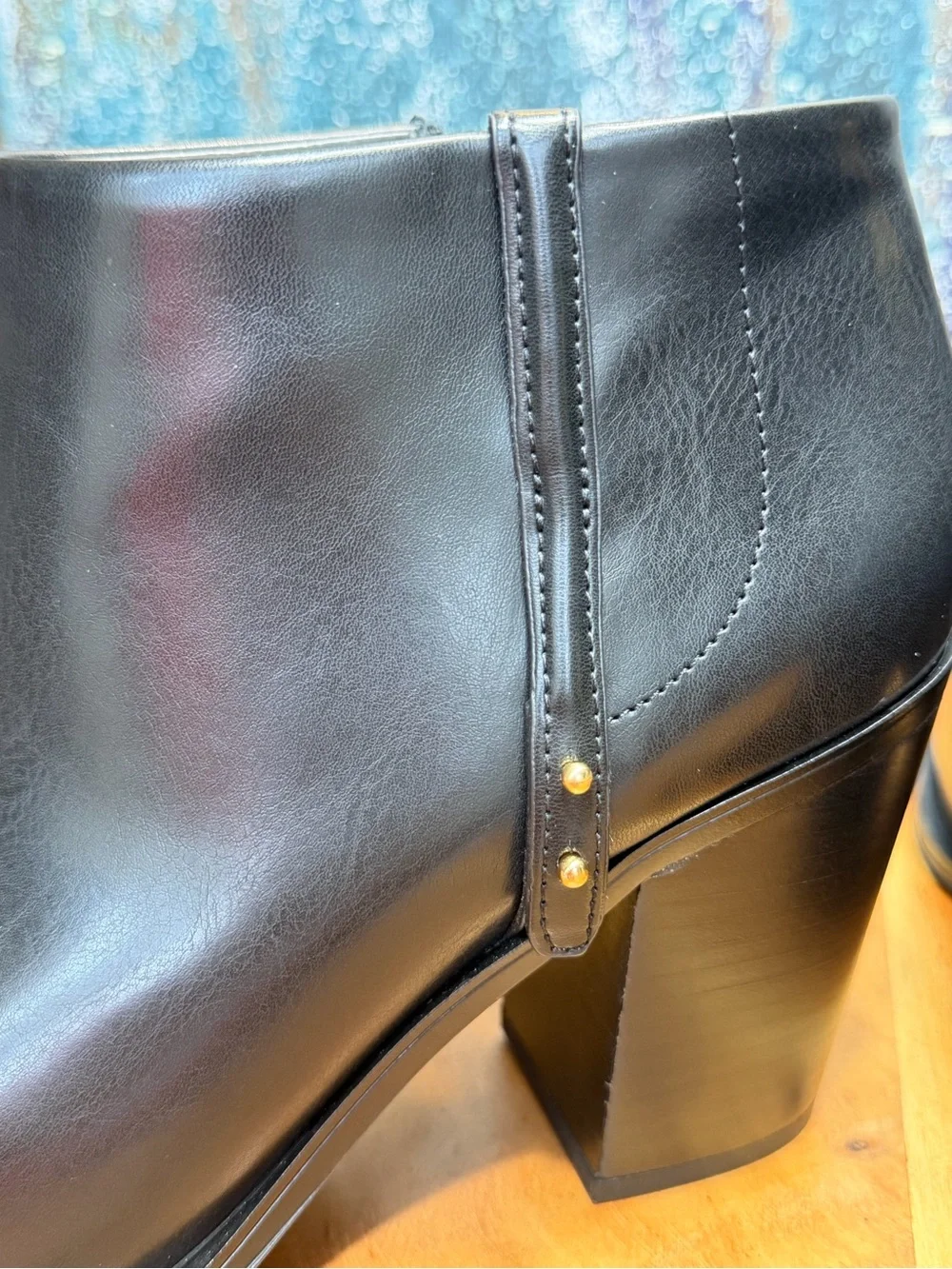 Franco Sarto Minimalist Vivica Square Toe Ankle Boots Black Size 11